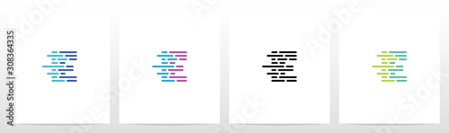 Lines And Dots Letter Logo Design E © recehan