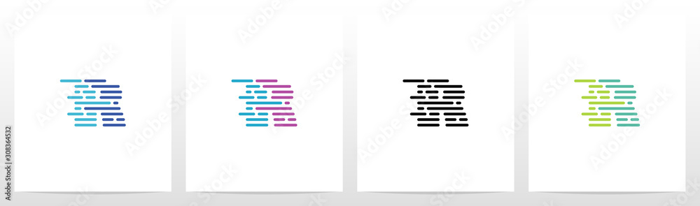 Lines And Dots Letter Logo Design R Lines And Dots Letter Logo Design R