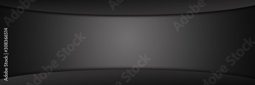 Panoramic abstract black background with copy space for text