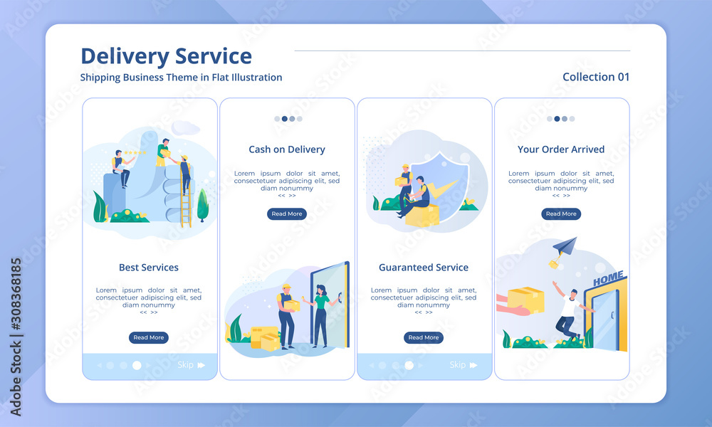 Delivery service illustration in set of collection 1