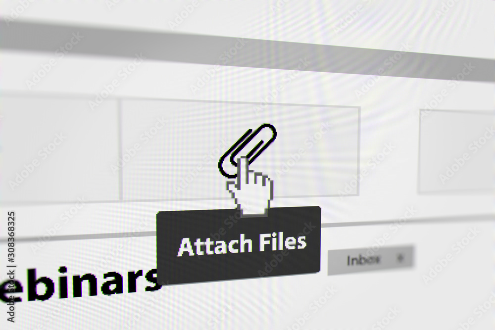 Mouse Cursor Clicking Attach Files Button. Stock Illustration Adobe Stock