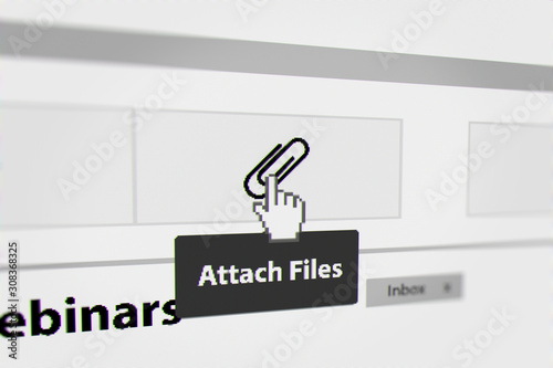 Mouse Cursor Clicking Attach Files Button. 