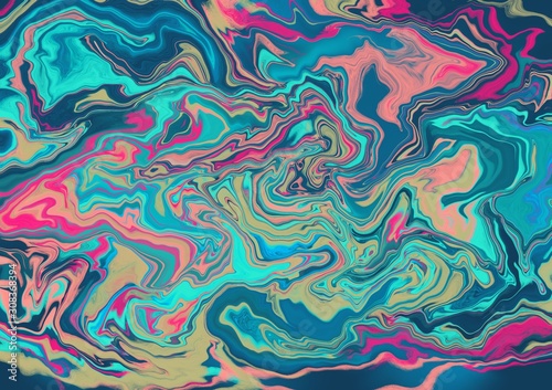 Abstract holographic background of resemble melting oil color painting causing an illusion.