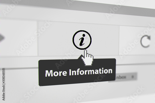 Mouse Cursor Clicking More Information Button. 