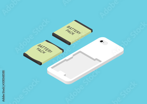 スマホの電池パックのイラスト素材