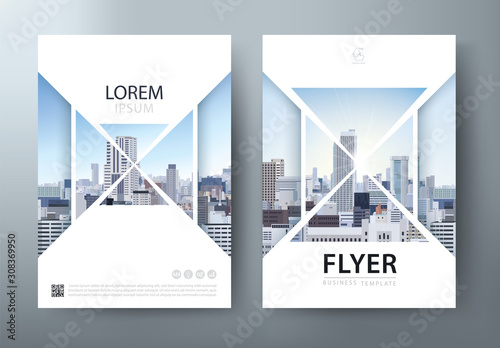 Flyer design, Leaflet presentation, book cover template vector, layout in A4 size. photo