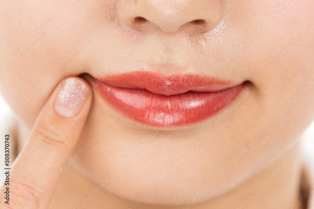 Obraz premium 女性の唇クローズアップ