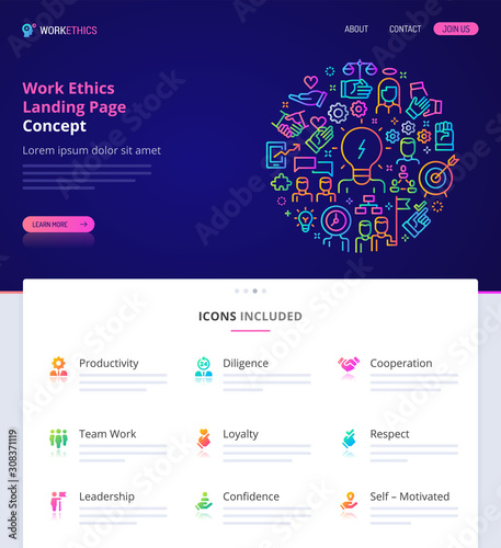 Work Ethics Home Page Design Concept.