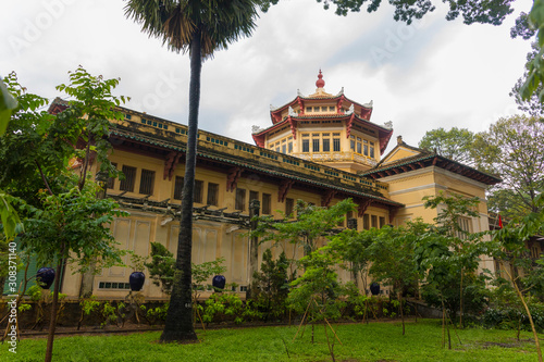 Vietnam History Museum at twilight time in Ho Chi Minh, Vietnam  photo