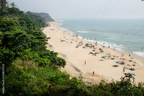 Bird Eyes view from Varkalas beach along the forest cliff, India © Loes Kieboom
