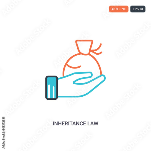 2 color inheritance law concept line vector icon. isolated two colored inheritance law outline icon with blue and red colors can be use for web, mobile. Stroke line eps 10.