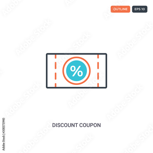Free Download 2 color Discount coupon concept line vector icon. isolated two colored Discount coupon outline icon with blue and red colors can be use for web, mobile. Stroke line eps 10. - GFXLoad