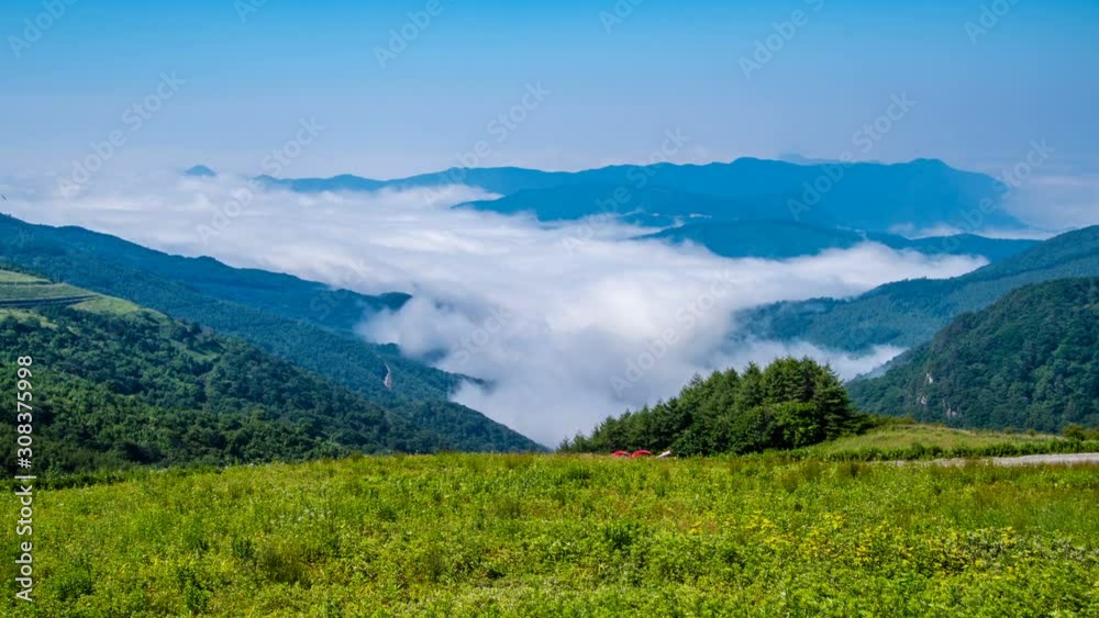 Time Lapse of the movement of clouds from the peak of Cheongoksan mountain. Time Lapse of the movement of clouds from the peak of Cheongoksan mountain.