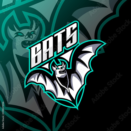 Esports mascot bats logo design template