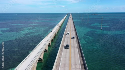 Wallpaper Mural Aerial shot of the Seven Mile Bridge in Florida which connects several of the Florida Keys on the way to Key West Torontodigital.ca