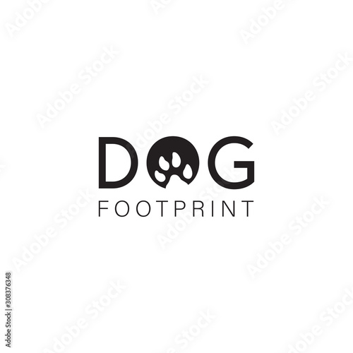 Logo design with dog footprint logo icon