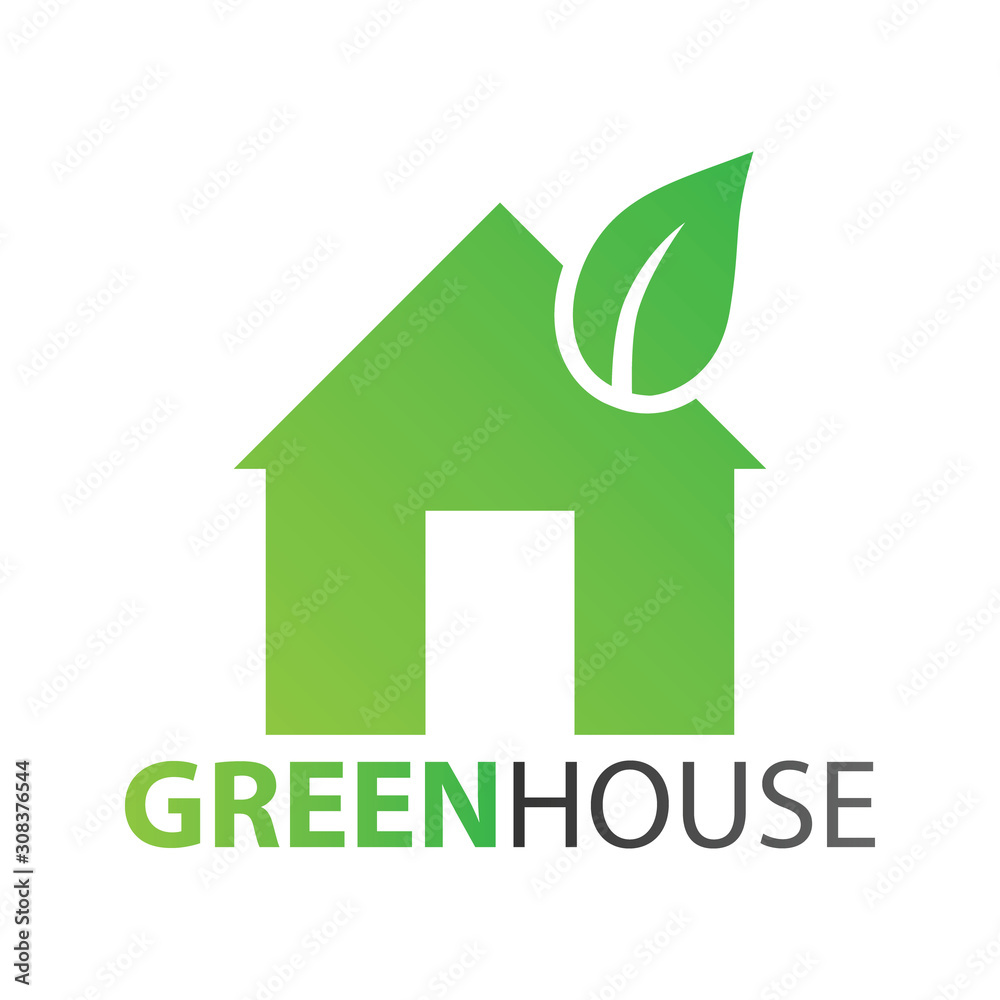 green house small leaf company logo icon symbol green house small leaf company logo icon symbol