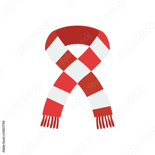 scarf icon in flat style isolated vector illustration on white transparent background. Winter scarf icon vector