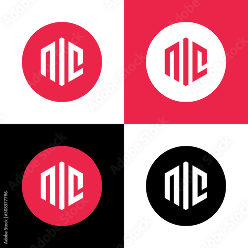 Letter NIC vector logo template, vector illustration
