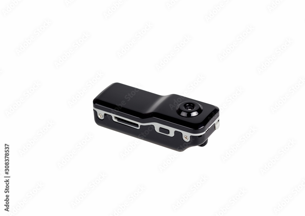 Small black action camera, video recorder. Small black action camera, video recorder.