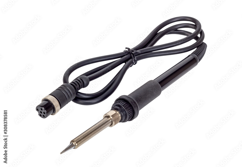 Hand tool soldering iron with the black handle. Hand tool soldering iron with the black handle.