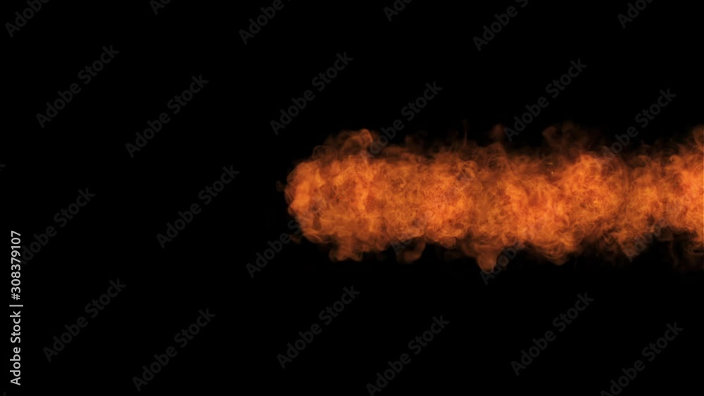 Animation of a fireball on a black background