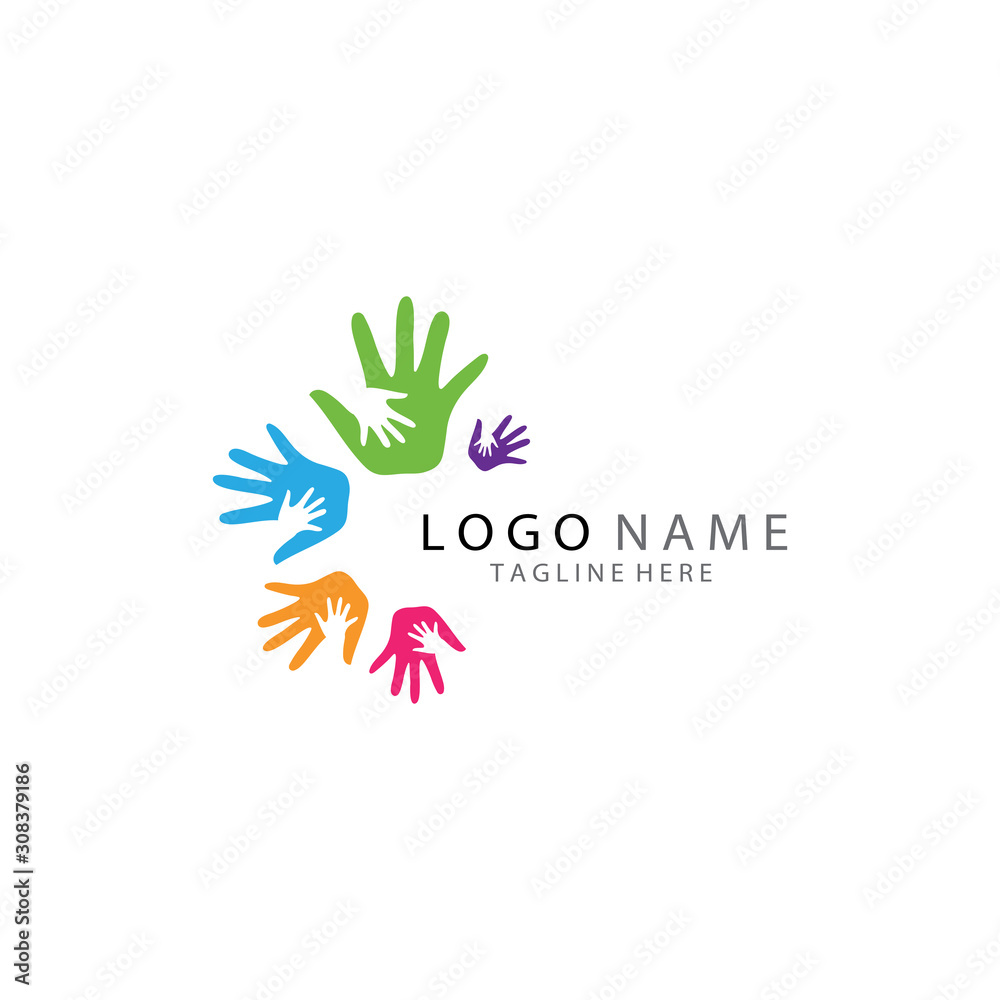 Fototapeta premium HAND CARE LOGO TEMPLATE VECTOR.