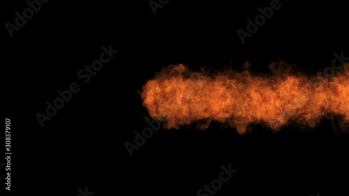 Animation of a fireball on a black background photo