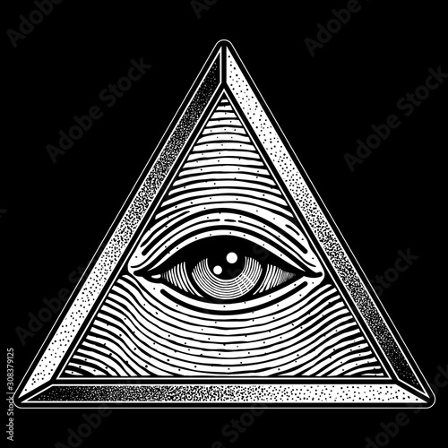 eye triangle one traditional tattoo