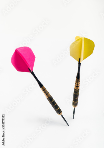 Dart arrows on white background