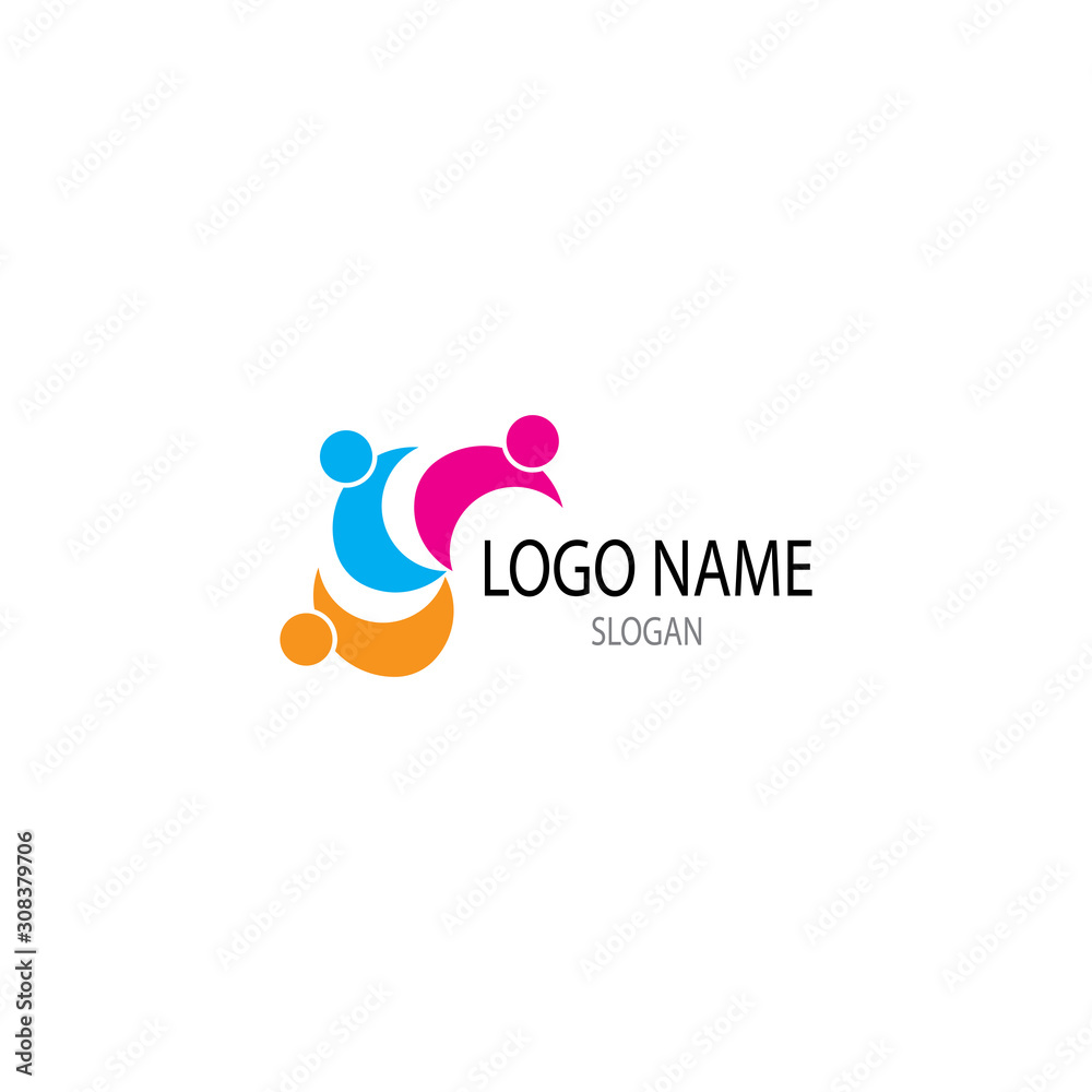 comunity people and busines logo vector
