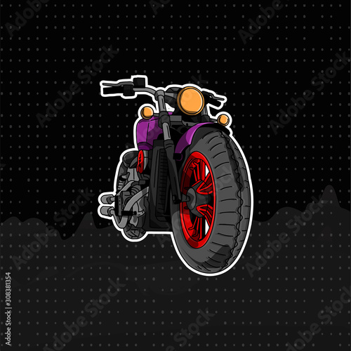 big motocycle purple color