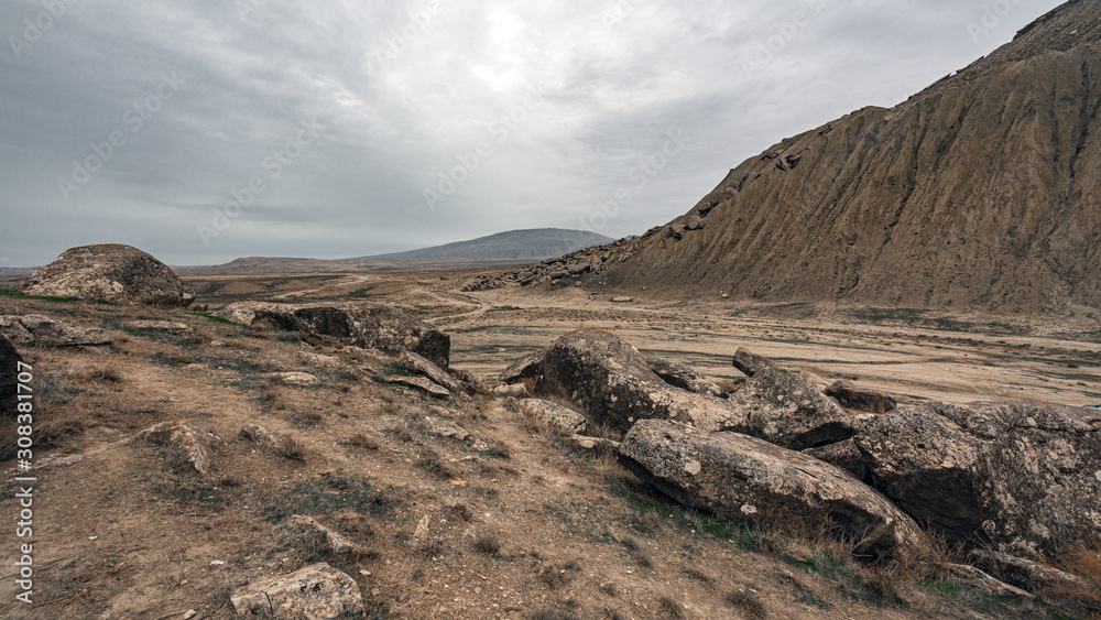 The remains of an ancient civilization. Gobustan  Reserve, Azerbaijan