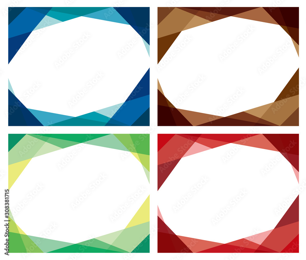 Obraz premium ガラスっぽい幾何学フレーム4色