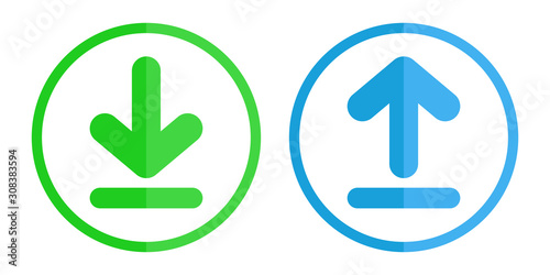 Wallpaper Mural DOWNLOAD and UPLOAD buttons. Vector icon. Torontodigital.ca