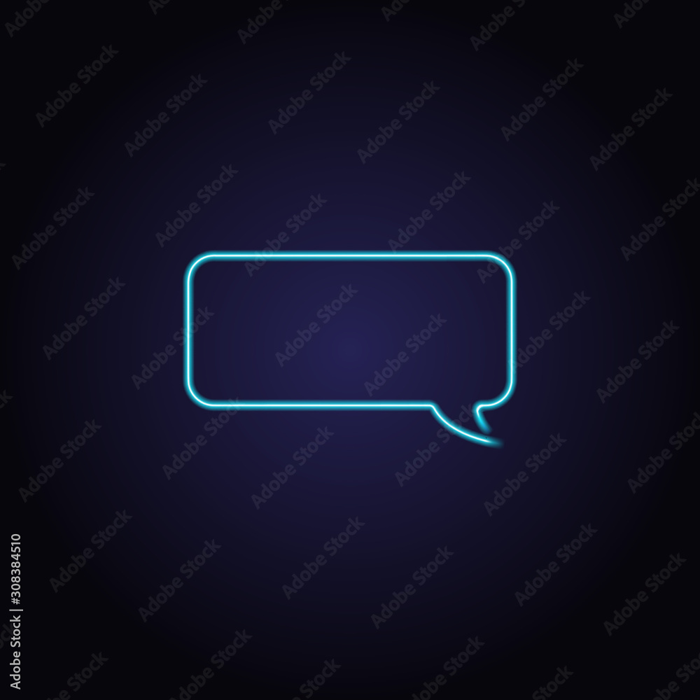 Naklejka premium Neon speech bubble. Vector illustration