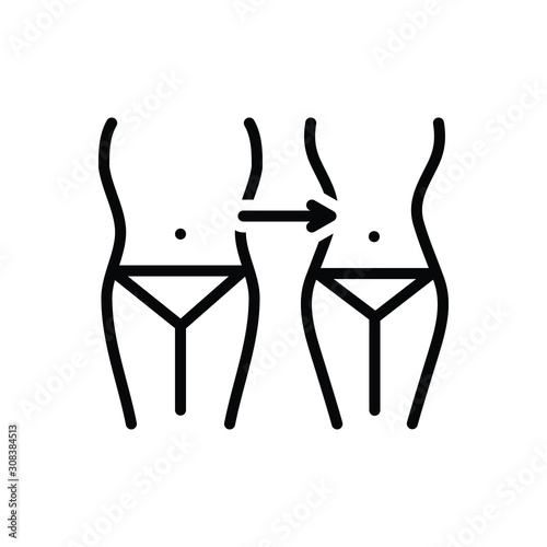 Black line icon for reduction