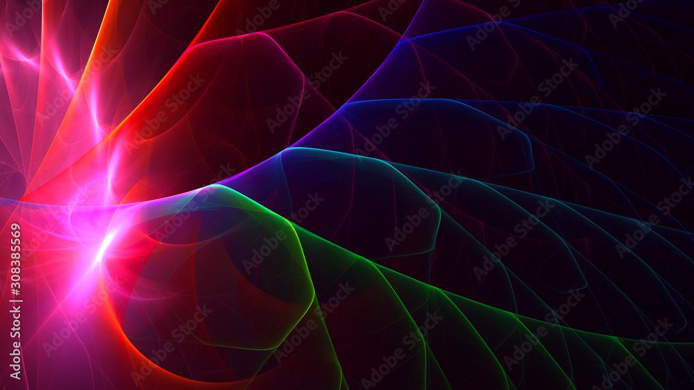 Obraz premium Fractal 3D rendering abstract light background