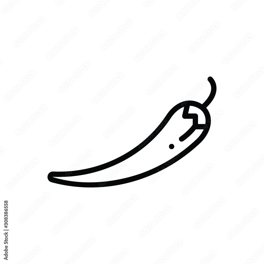 Black line icon for pepper Black line icon for pepper