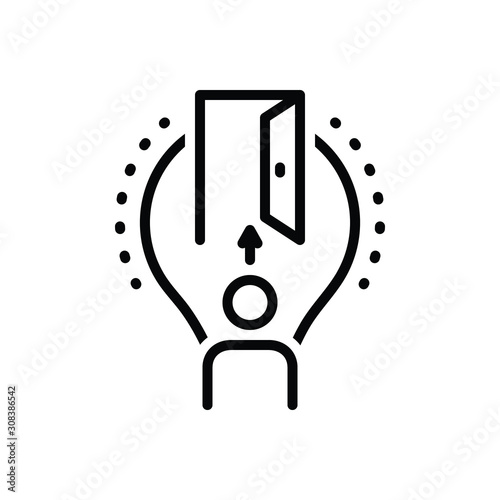 Black line icon for opportunity