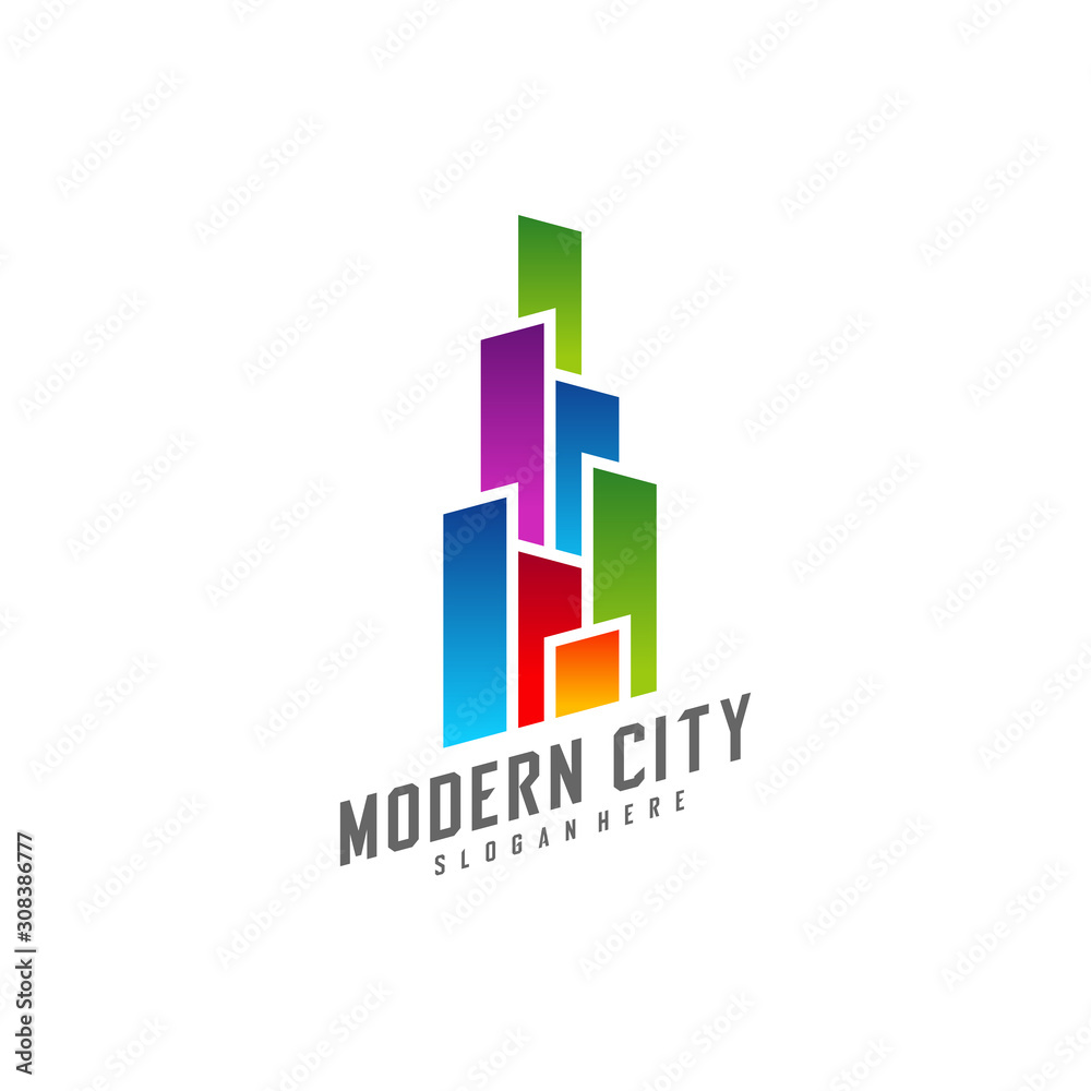 Modern City Logo Design Vector Template, Real estate Logo Concept, Emblem, Design Concept, Creative Symbol, Icon