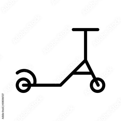 Icon scooter in outline style. vector illustration and editable stroke. Isolated on white background.