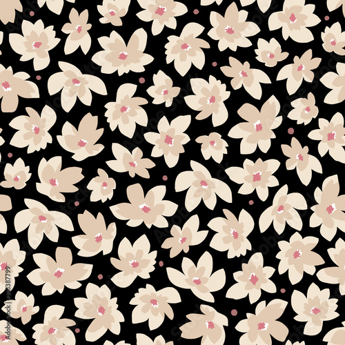 印象的で抽象的なシームレス花柄,