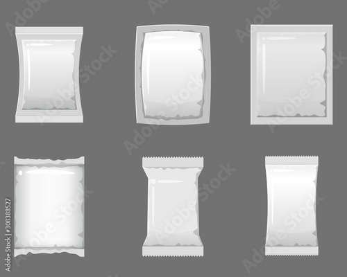 Set empty plastic packaging and vacuum containers mockups