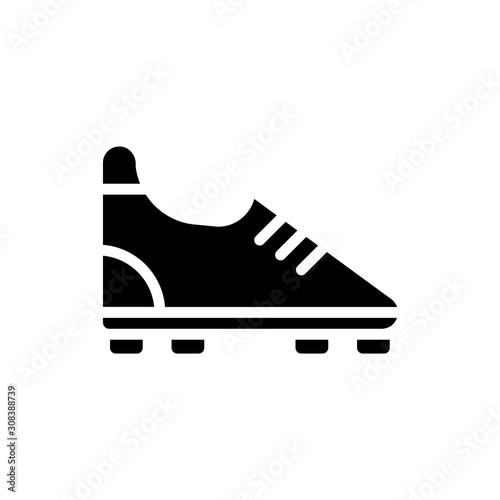 Icon football shoes in glyph style. vector illustration and editable stroke. Isolated on white background.