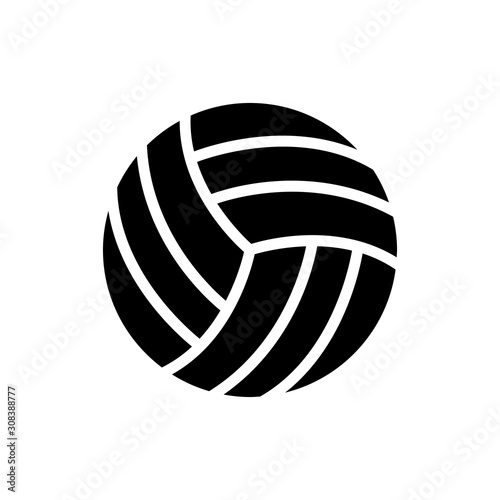 Icon volley ball in glyph style. vector illustration and editable stroke. Isolated on white background.