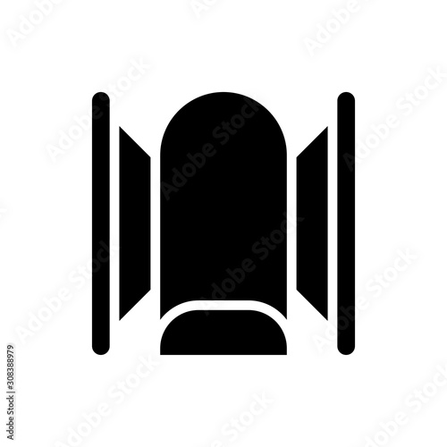 Icon luge in glyph style. vector illustration and editable stroke. Isolated on white background.