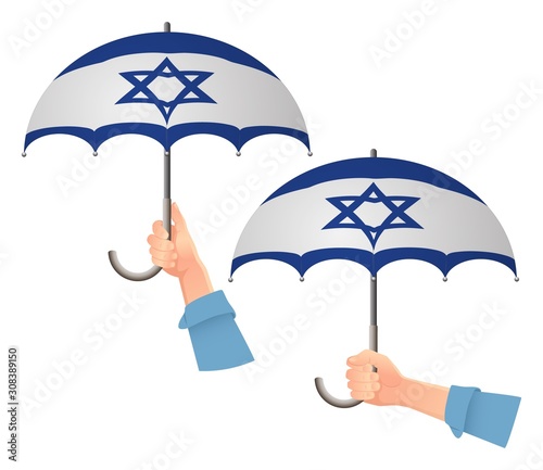 Israel flag umbrella