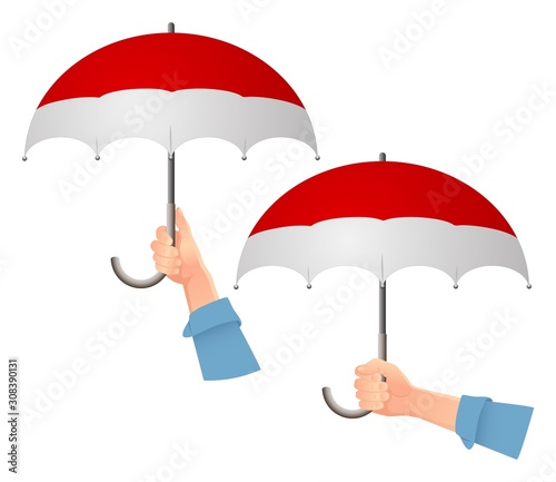 Monaco flag umbrella