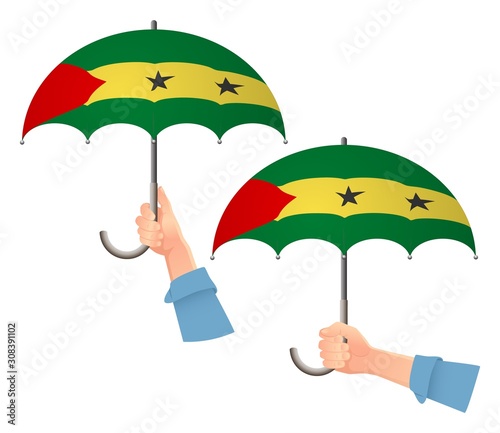 Sao Tome and Principe flag umbrella